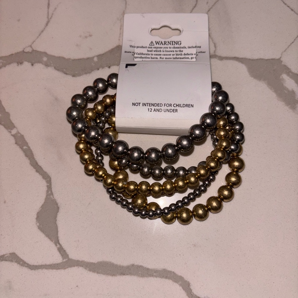 Full Tilt Metallic Beaded Bracelet Trio